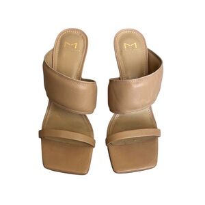 Barely Worn Marc Fisher Two-Strap Slide Sandals Summer Spring Nude Heels